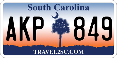 SC license plate AKP849
