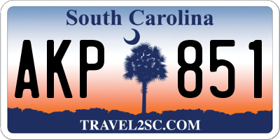 SC license plate AKP851