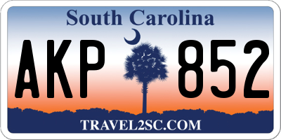 SC license plate AKP852