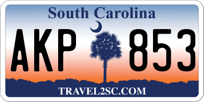 SC license plate AKP853