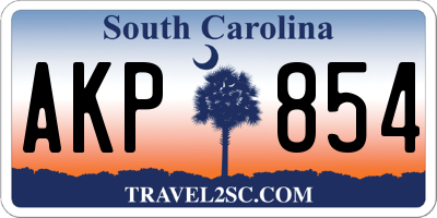 SC license plate AKP854