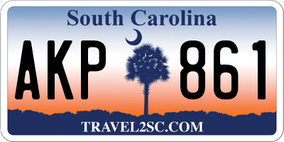 SC license plate AKP861