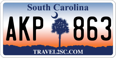 SC license plate AKP863