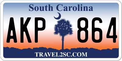SC license plate AKP864