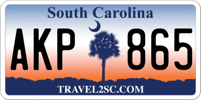 SC license plate AKP865