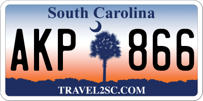 SC license plate AKP866