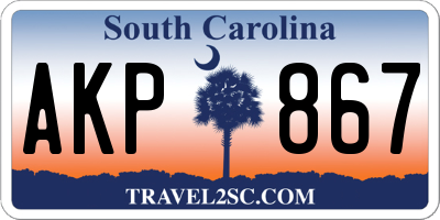 SC license plate AKP867