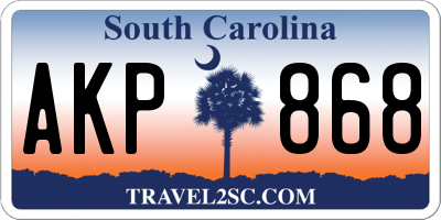 SC license plate AKP868