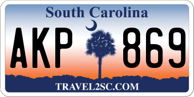 SC license plate AKP869
