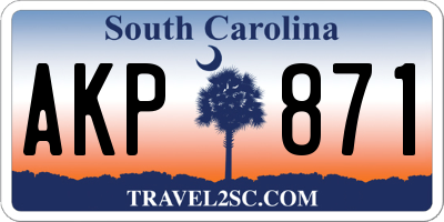 SC license plate AKP871