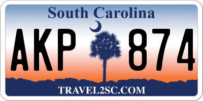 SC license plate AKP874