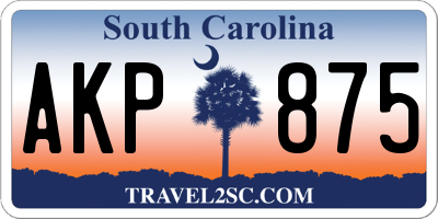 SC license plate AKP875