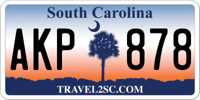 SC license plate AKP878