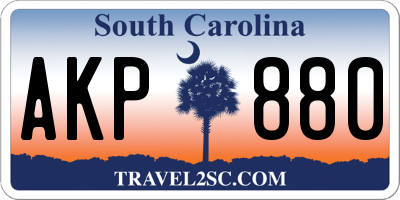 SC license plate AKP880