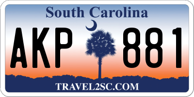 SC license plate AKP881