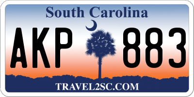 SC license plate AKP883