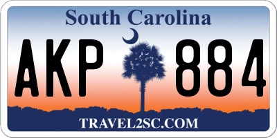 SC license plate AKP884
