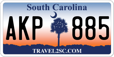 SC license plate AKP885