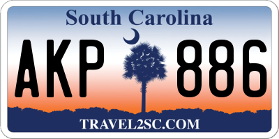 SC license plate AKP886