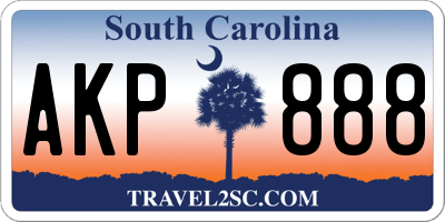 SC license plate AKP888