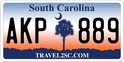 SC license plate AKP889