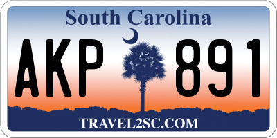 SC license plate AKP891