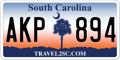 SC license plate AKP894