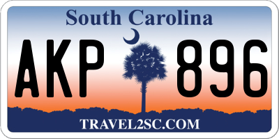 SC license plate AKP896