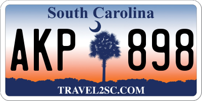 SC license plate AKP898