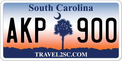 SC license plate AKP900
