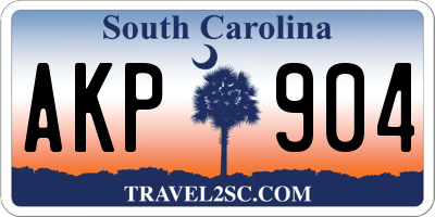 SC license plate AKP904