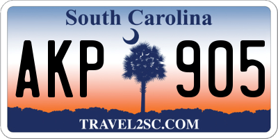 SC license plate AKP905