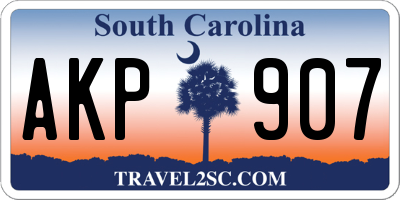 SC license plate AKP907