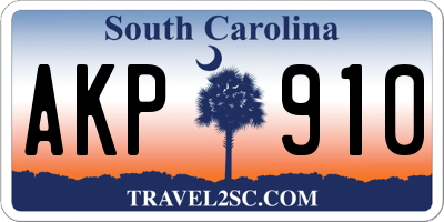 SC license plate AKP910