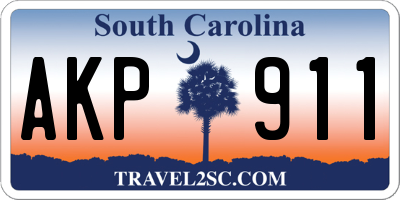 SC license plate AKP911