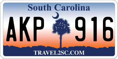 SC license plate AKP916