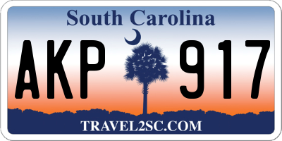 SC license plate AKP917