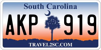 SC license plate AKP919
