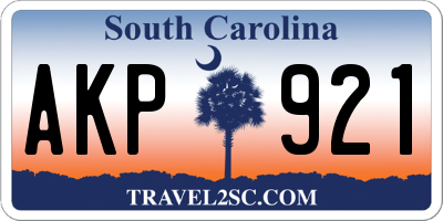 SC license plate AKP921