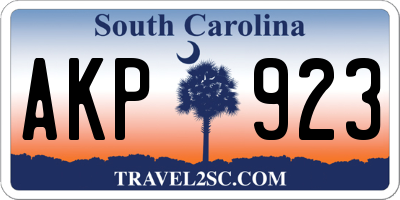SC license plate AKP923