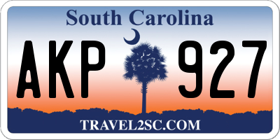 SC license plate AKP927
