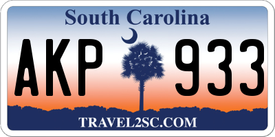 SC license plate AKP933
