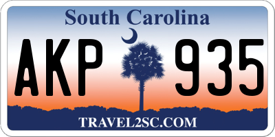 SC license plate AKP935