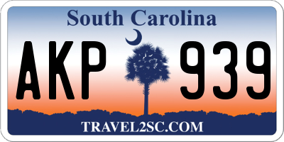 SC license plate AKP939
