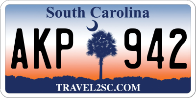 SC license plate AKP942