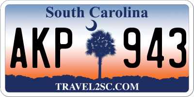 SC license plate AKP943