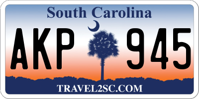SC license plate AKP945