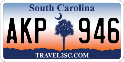 SC license plate AKP946