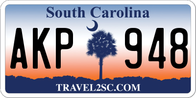 SC license plate AKP948