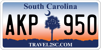 SC license plate AKP950